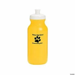Best reviews of 🥰 Opaque Yellow Paw Print Personalized Plastic Water Bottles - 50 Ct. 😀