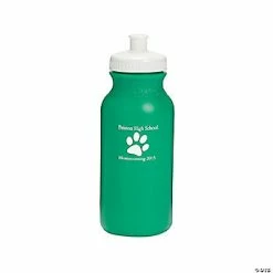 Hot Sale ❤️ Opaque Green Paw Print Personalized Plastic Water Bottles - 50 Ct. 👍
