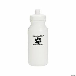 Flash Sale 🌟 Opaque White Paw Print Personalized Plastic Water Bottles - 50 Ct. ❤️