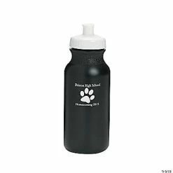 Buy 😍 Opaque Black Paw Print Personalized Plastic Water Bottles - 50 Ct. 🥰