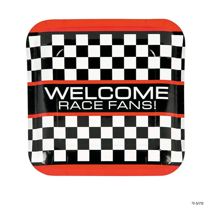 Best Pirce ๐ Race Car Checkered Flag Paper Dinner Plates - 8 Ct. ๐ - Image 2