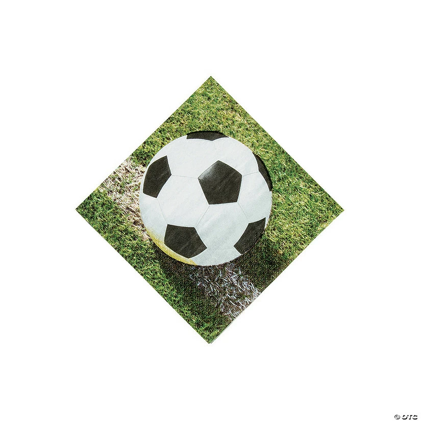 Budget 🎁 Sports Fanatic Soccer Beverage Napkins - 18 Pc. ❤️ - Image 2