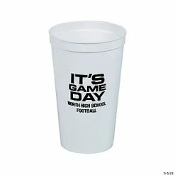 New 🤩 Personalized It's Game Day Plastic Cups - 40 Pc. 🎁