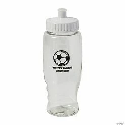 New 😉 Personalized Clear Soccer Water Bottles – 50 Pc. 🔔