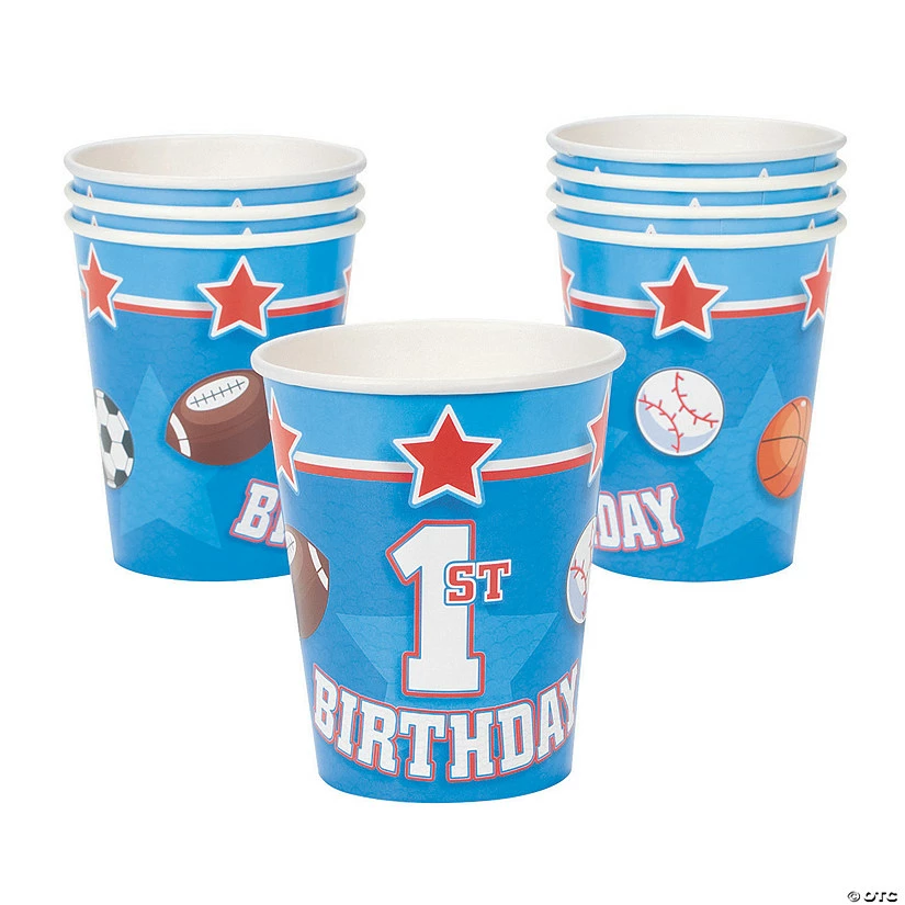 Brand new 🥰 All Star 1st 🥳 Birthday Ball Sports Paper Cups - 8 Ct. 🔥 - Image 2