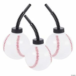 Outlet 👍 Baseball Cups with Straws - 8 Ct. ⌛