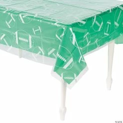 Best deal 🧨 Clear Football Print Plastic Tablecloth 👏