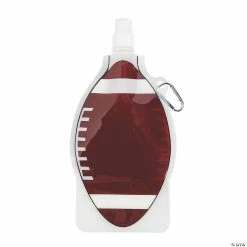 Best Sale 😍 Collapsible Football Plastic Water Bottles - 12 Ct. ⭐