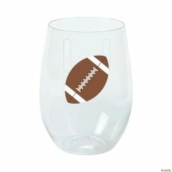Buy 🎉 Football Stemless Plastic Wine Glasses - 6 Ct. 🔥