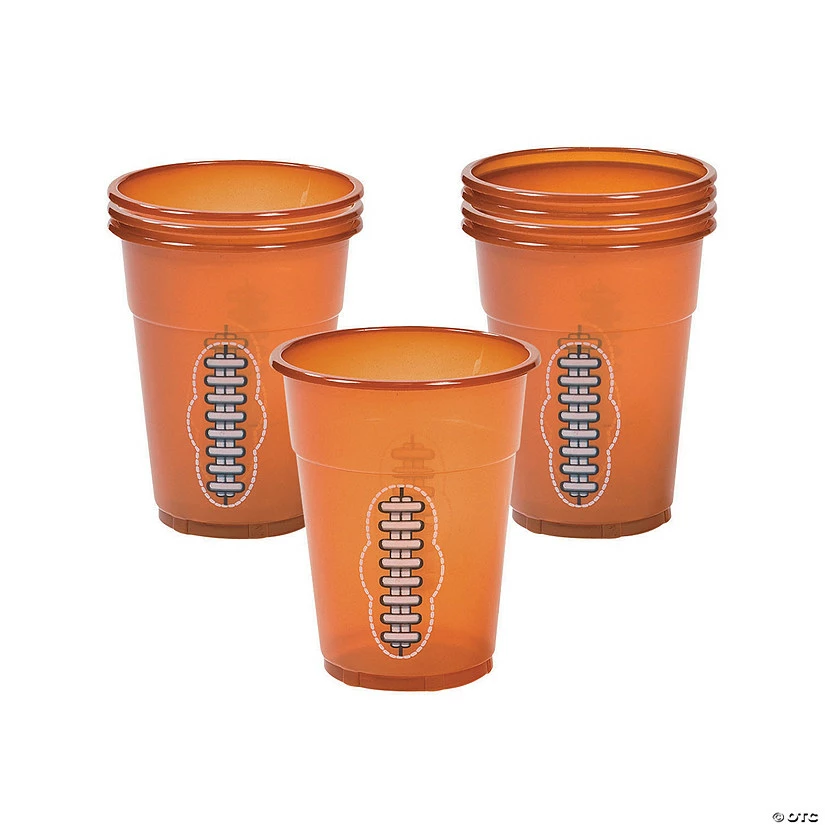 Deals ๐ Football Styled Clear Plastic Cups - 50 Ct. โ๏ธ