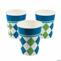 Buy 💯 Golf Par-Tee Checkered Blue & Green Paper Cups - 8 Pc. 💯