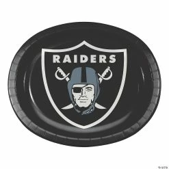 Cheap 🌟 NFL Las Vegas Raiders Paper Oval Plates - 24 Ct. ❤️