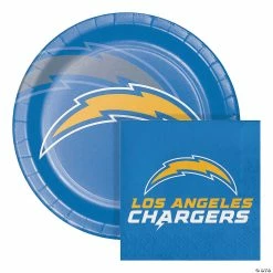 Promo 😉 NFL Los Angeles Chargers Paper Plate and Napkin Party Kit 😀