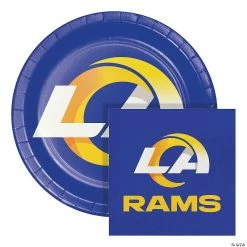 Deals 👏 NFL Los Angeles Rams Paper Plate and Napkin Party Kit 🎉