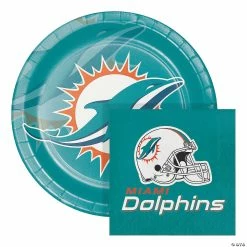 Coupon 😍 NFL Miami Dolphins Paper Plate and Napkin Party Kit 👏