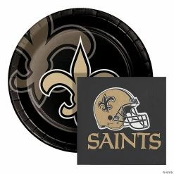Promo ⌛ NFL New Orleans Saints Paper Plate and Napkin Party Kit 🎁