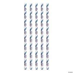 Promo ⭐ NFL New York Giants Paper Straws - 72 Pc. 👍