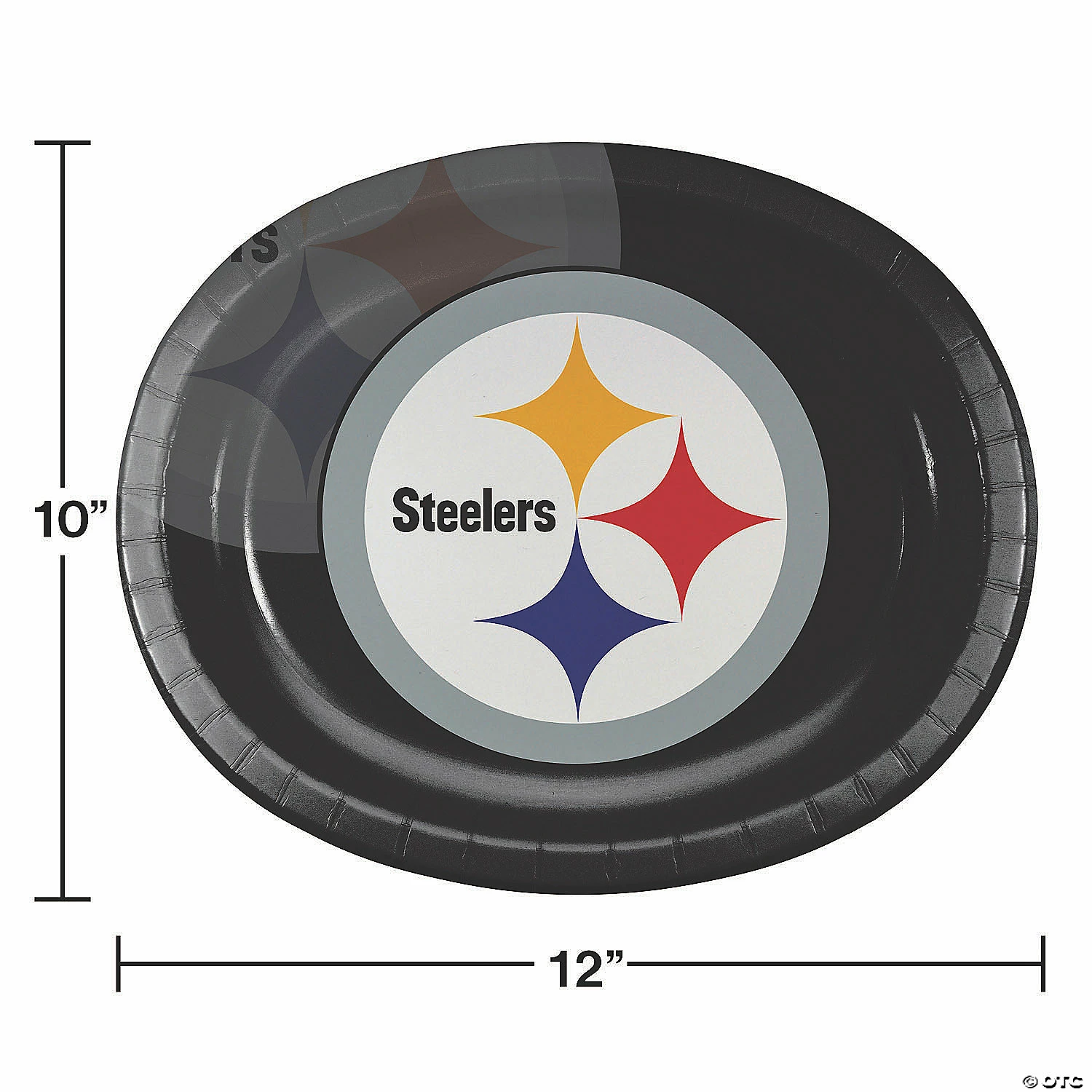 Budget ๐ NFL Pittsburgh Steelers Paper Oval Plates - 24 Ct. ๐ - Image 2