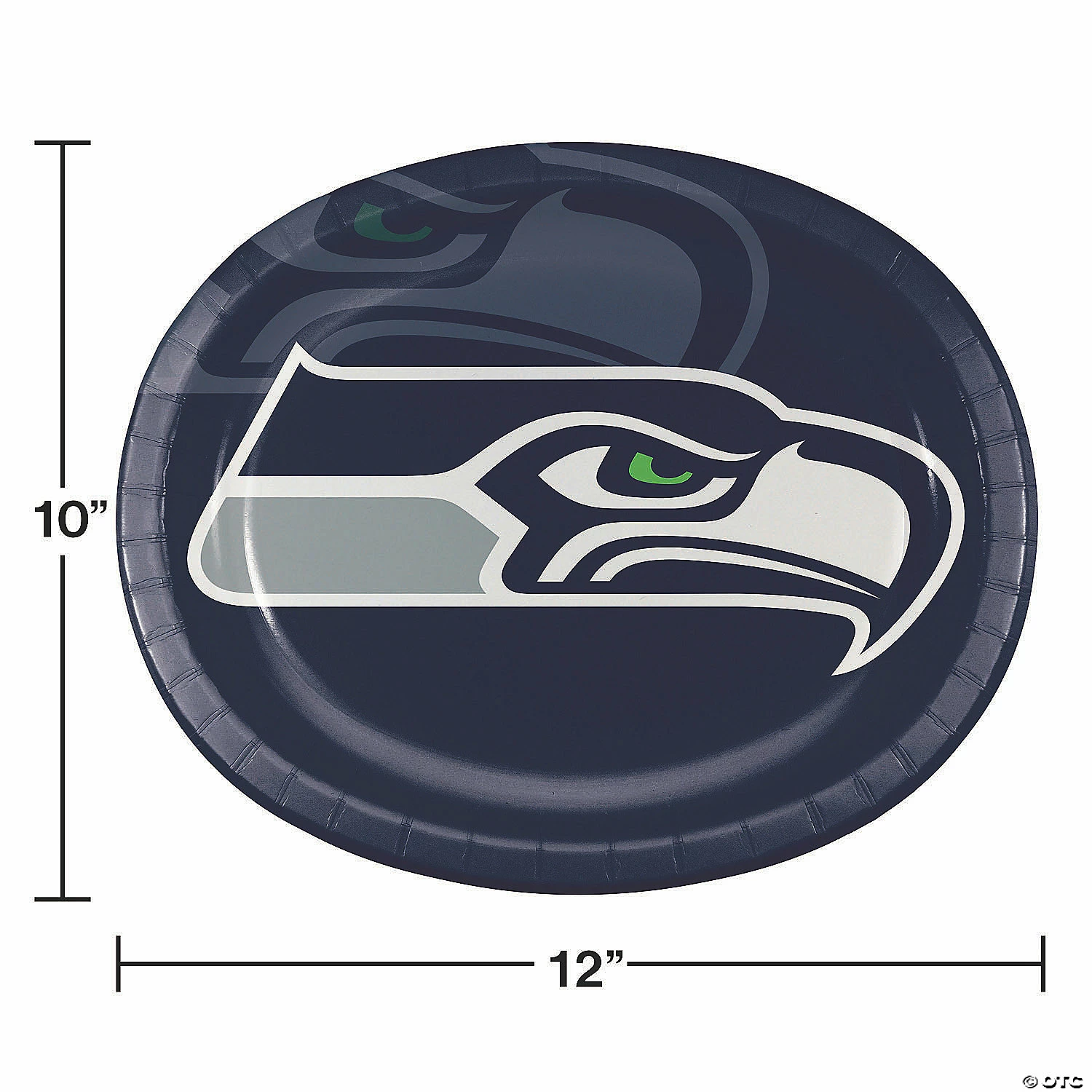 Outlet 🎉 NFL Seattle Seahawks Paper Oval Plates - 24 Ct. 🧨 - Image 2