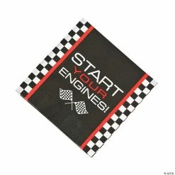 Flash Sale 🎁 Race Car Checkered Flag Luncheon Napkins - 16 Pc. ✔️