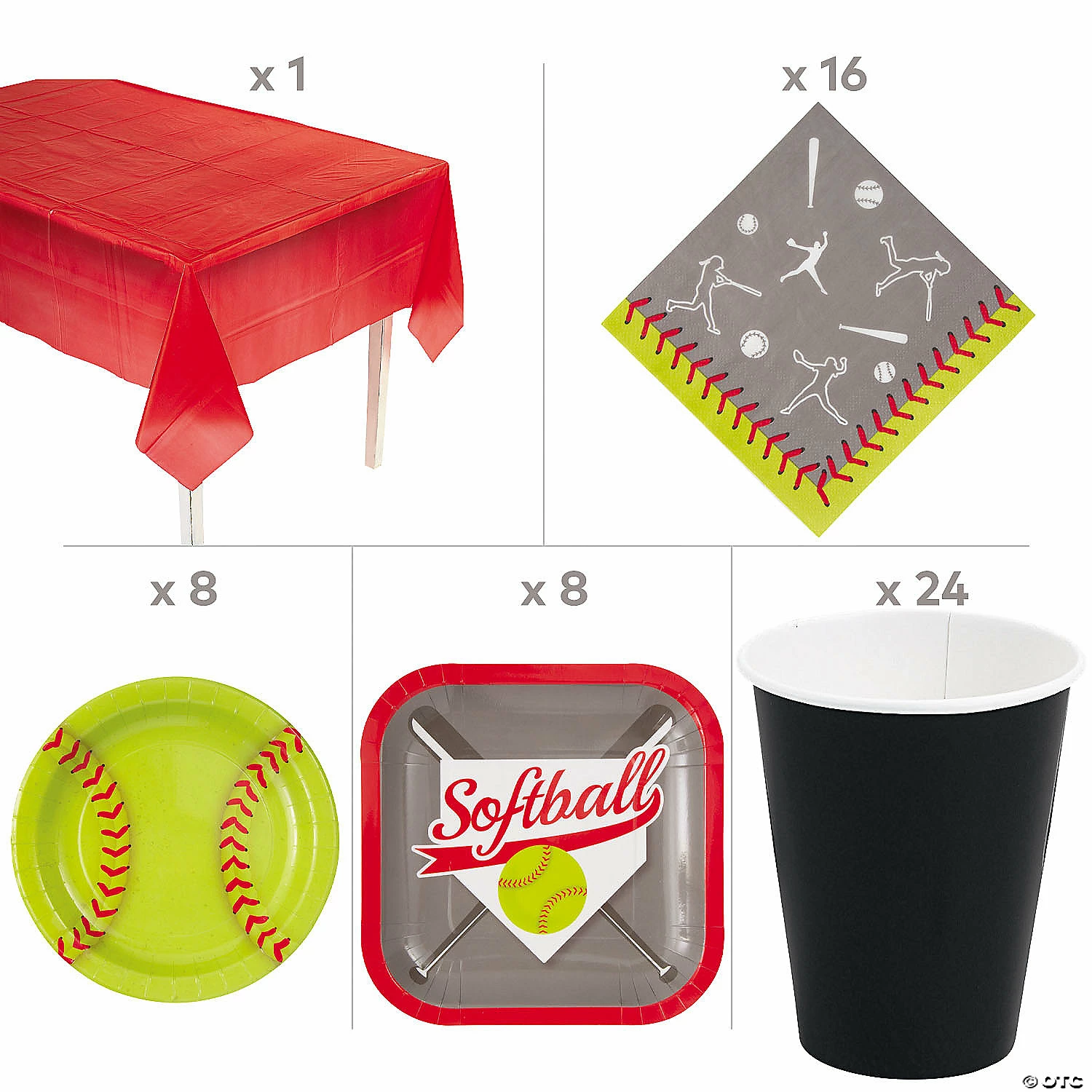 Best Pirce ๐ฅ Softball Party Deluxe Tableware Kit for 8 Guests โญ