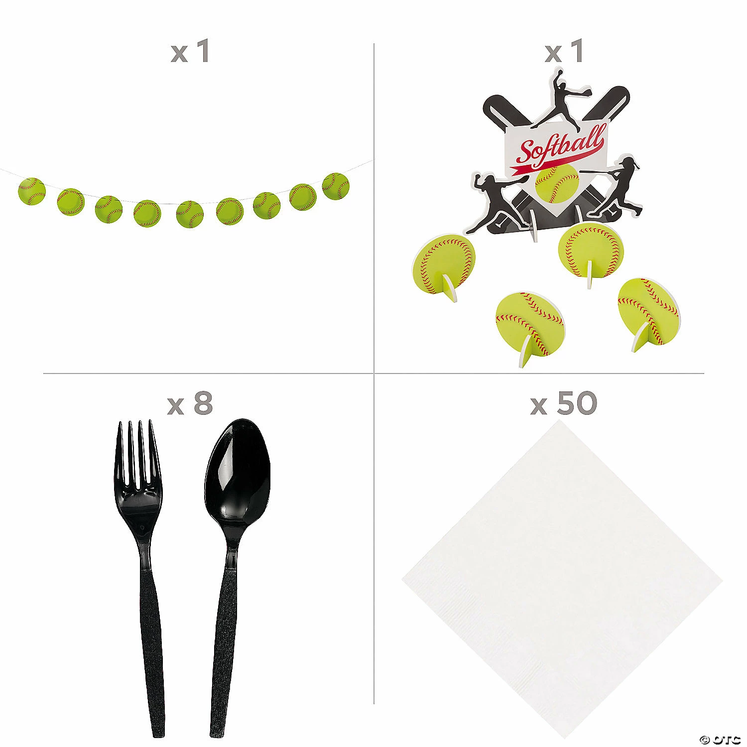 Best Pirce ๐ฅ Softball Party Deluxe Tableware Kit for 8 Guests โญ - Image 2