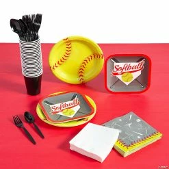 Budget 🔥 Softball Party Tableware Kit for 24 Guests 🎁