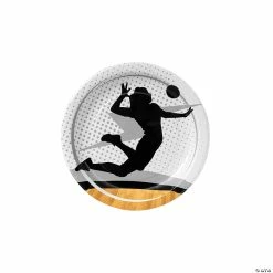 Promo 🧨 Volleyball Player Paper Dessert Plates - 8 Pc. 😀